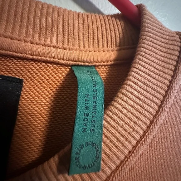 COPY - G-Star Orange Crewneck Sweater with Ribbed Details